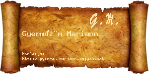 Gyermán Mariann névjegykártya
