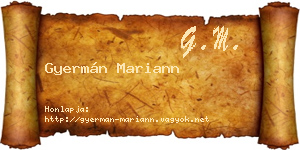 Gyermán Mariann névjegykártya