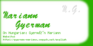 mariann gyerman business card